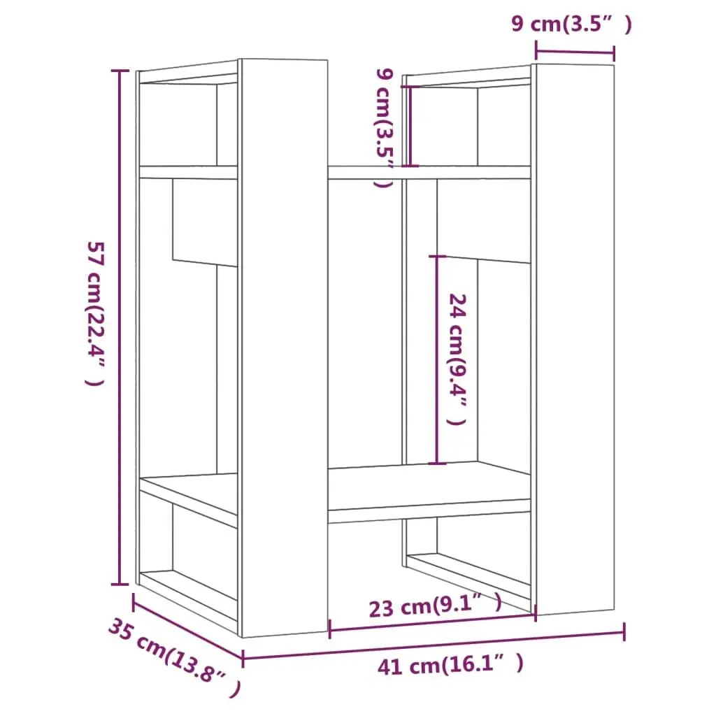 Book Cabinet/Room Divider 41x35x57 cm Solid Wood Pine 813854