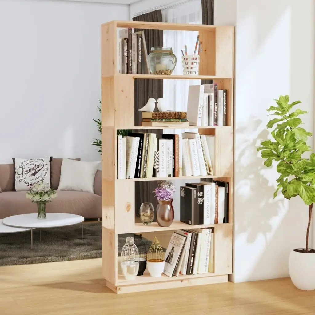 Book Cabinet/Room Divider 80x25x163.5 cm Solid Wood Pine 814064