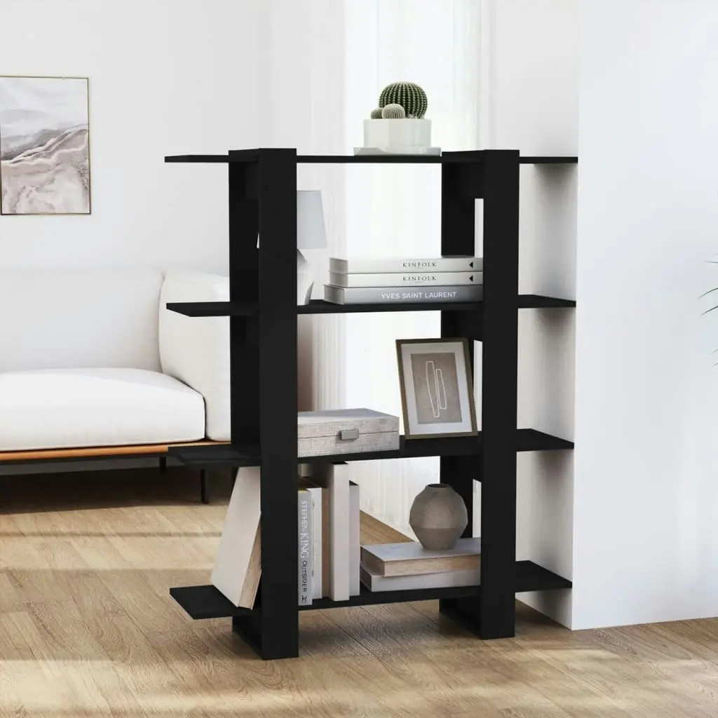 Book Cabinet/Room Divider Black 100x30x123.5 cm 811539