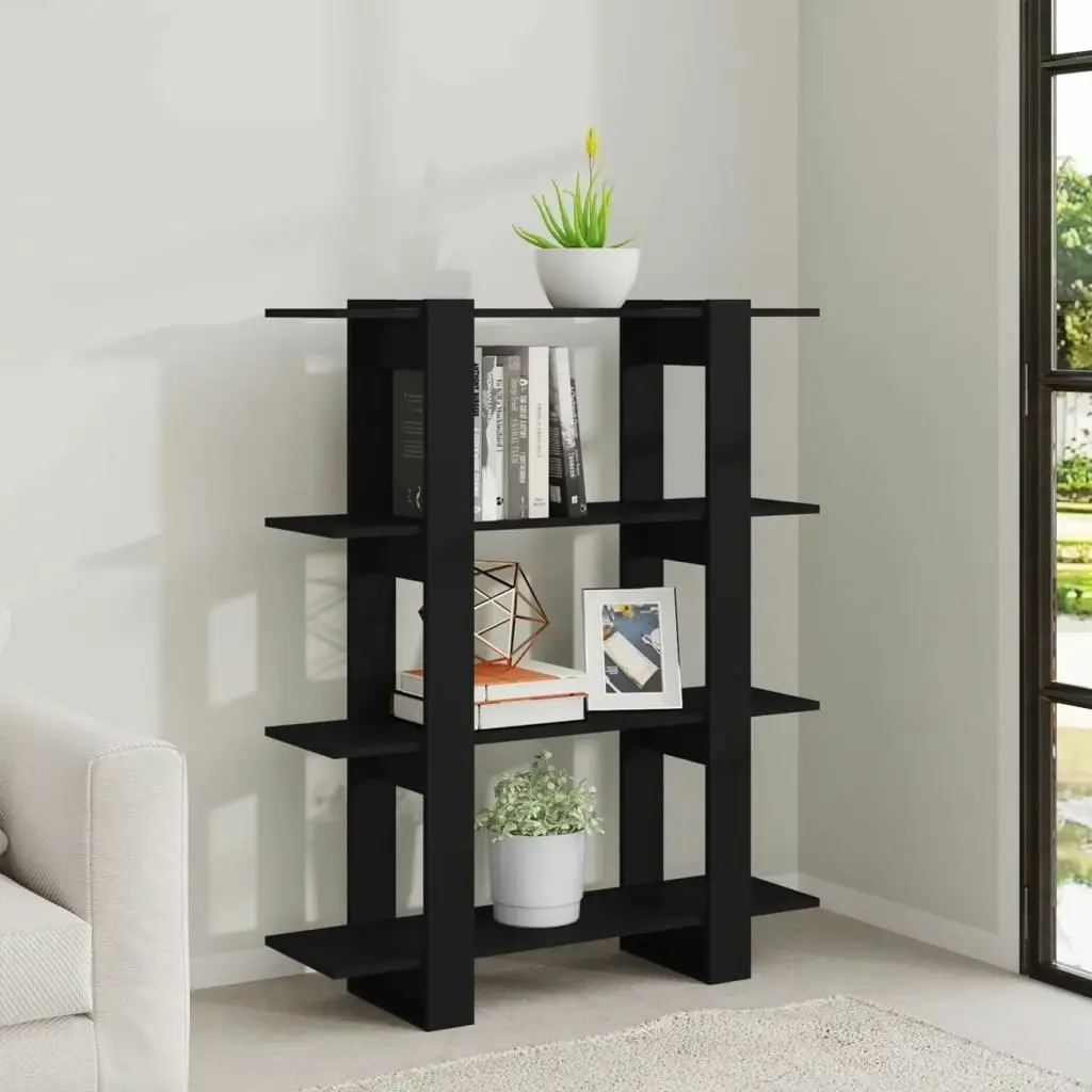 Book Cabinet/Room Divider Black 100x30x123.5 cm 811539