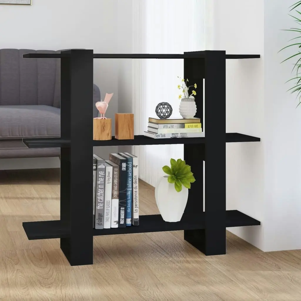 Book Cabinet/Room Divider Black 100x30x87 cm 811548