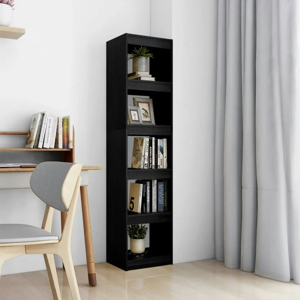 Book Cabinet/Room Divider Black 40x30x167.5 cm Solid Pinewood 808152