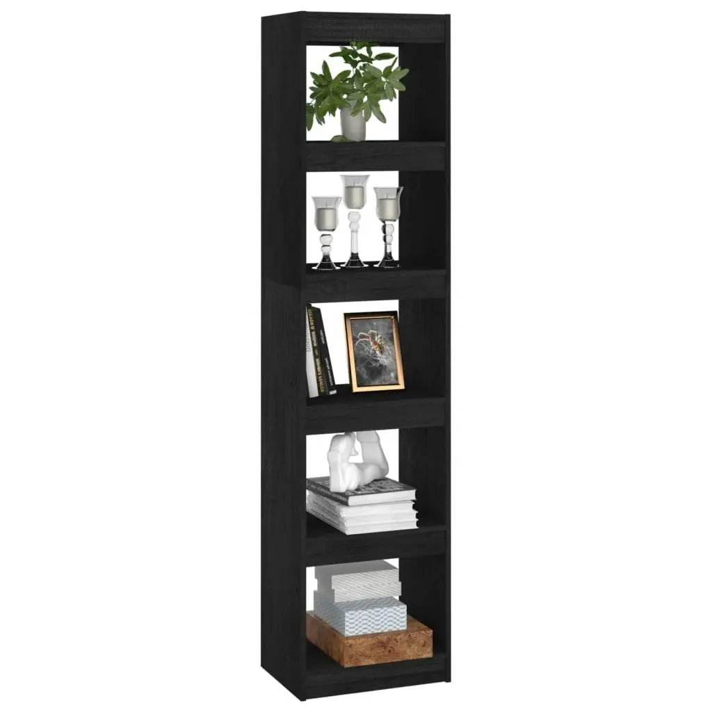 Book Cabinet/Room Divider Black 40x30x167.5 cm Solid Pinewood 808152