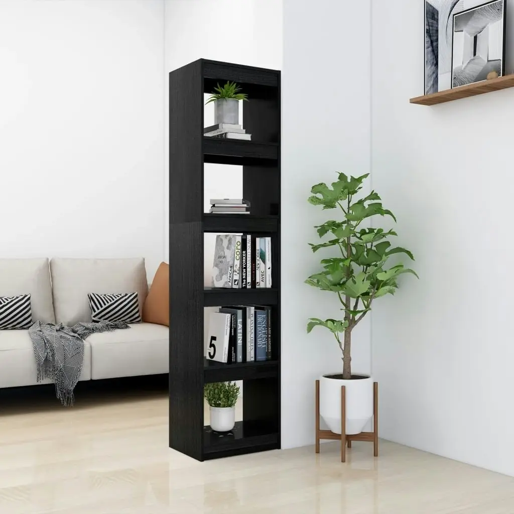 Book Cabinet/Room Divider Black 40x30x167.5 cm Solid Pinewood 808152