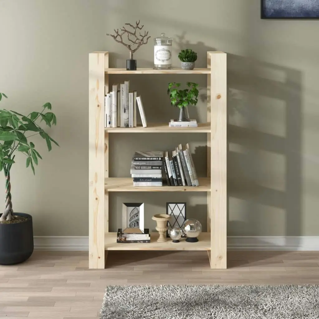 Book Cabinet/Room Divider 80x35x125 cm Solid Wood Pine 813904