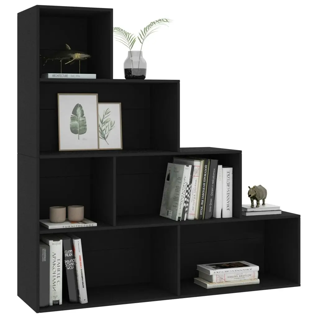 Book Cabinet/Room Divider Black 155x24x160 cm Engineered Wood 800658