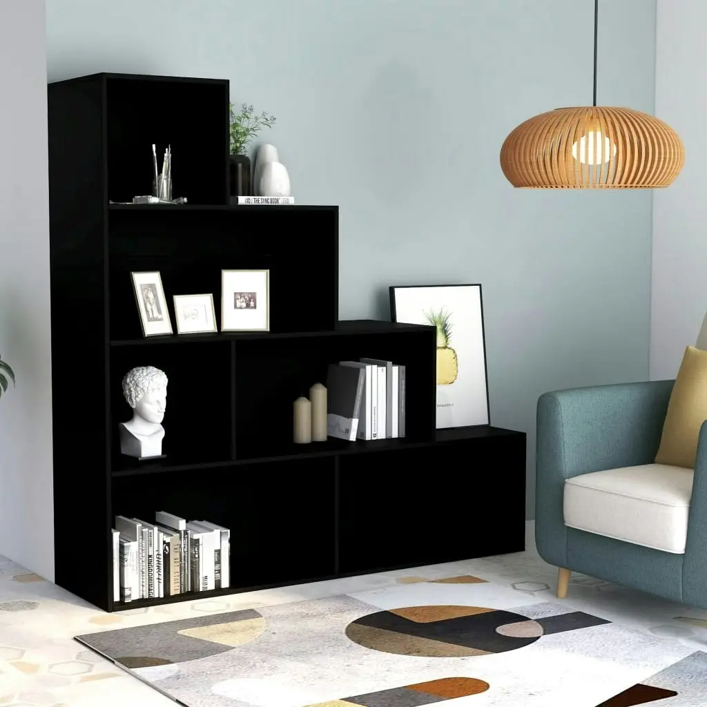 Book Cabinet/Room Divider Black 155x24x160 cm Engineered Wood 800658