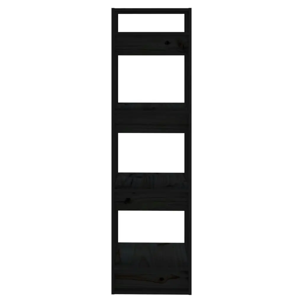 Book Cabinet/Room Divider Black 41x35x125 cm Solid Wood Pine 813868