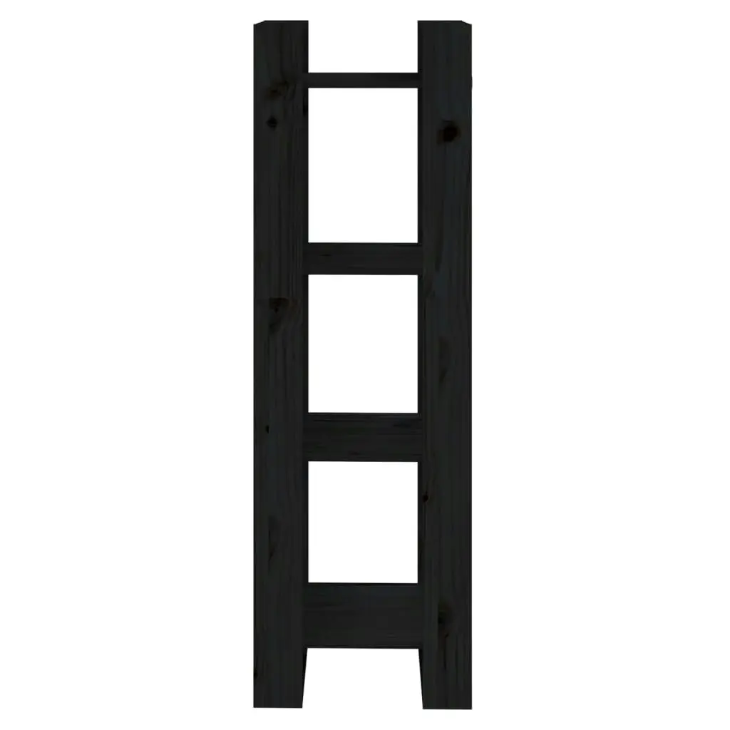 Book Cabinet/Room Divider Black 41x35x125 cm Solid Wood Pine 813868