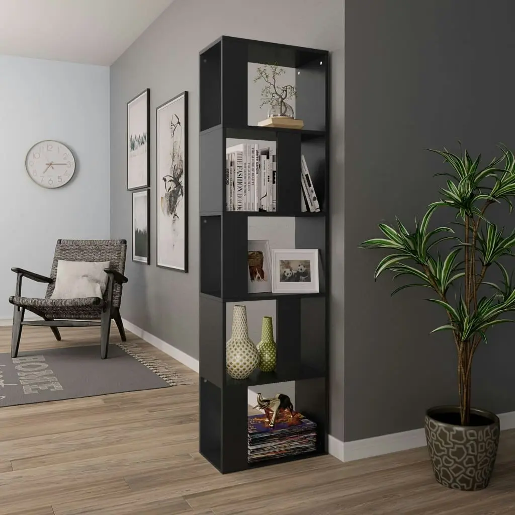 Book Cabinet/Room Divider Black 45x24x159 cm Engineered Wood 800109