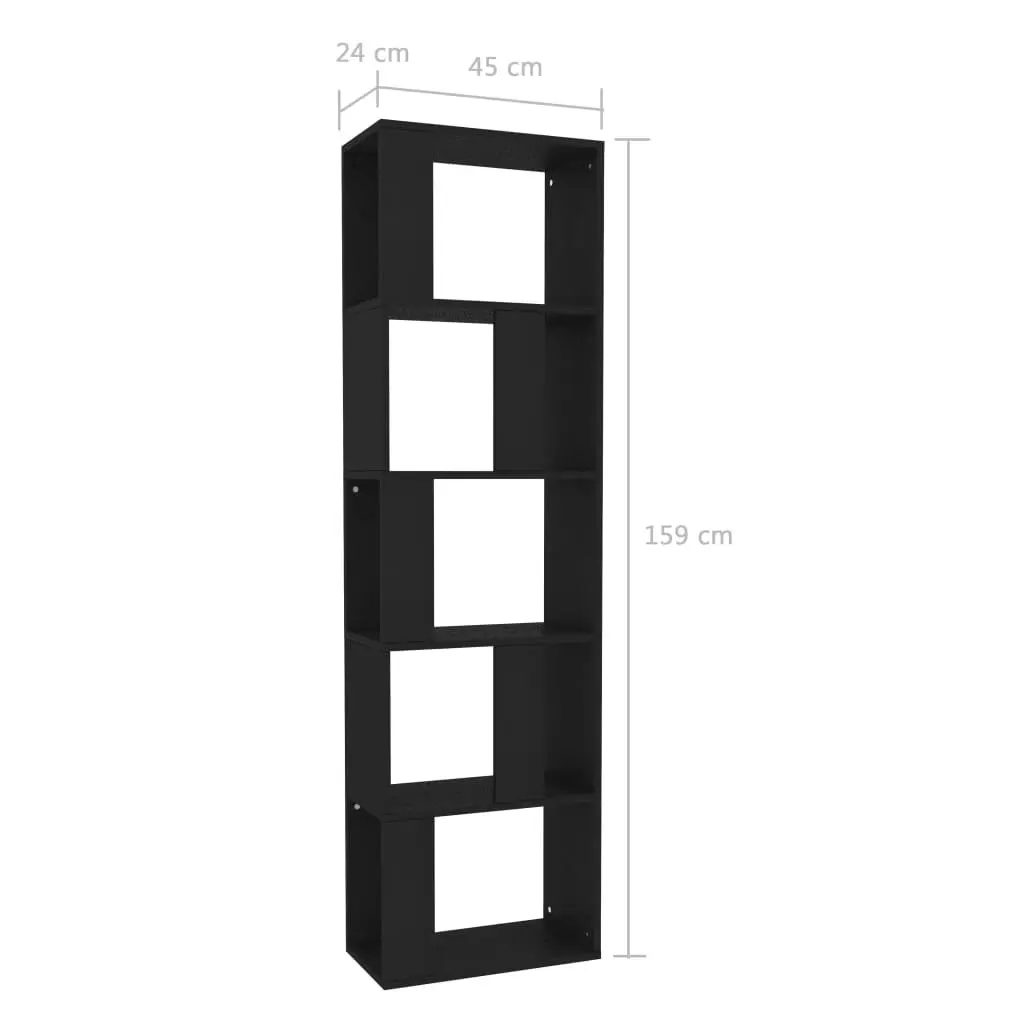 Book Cabinet/Room Divider Black 45x24x159 cm Engineered Wood 800109