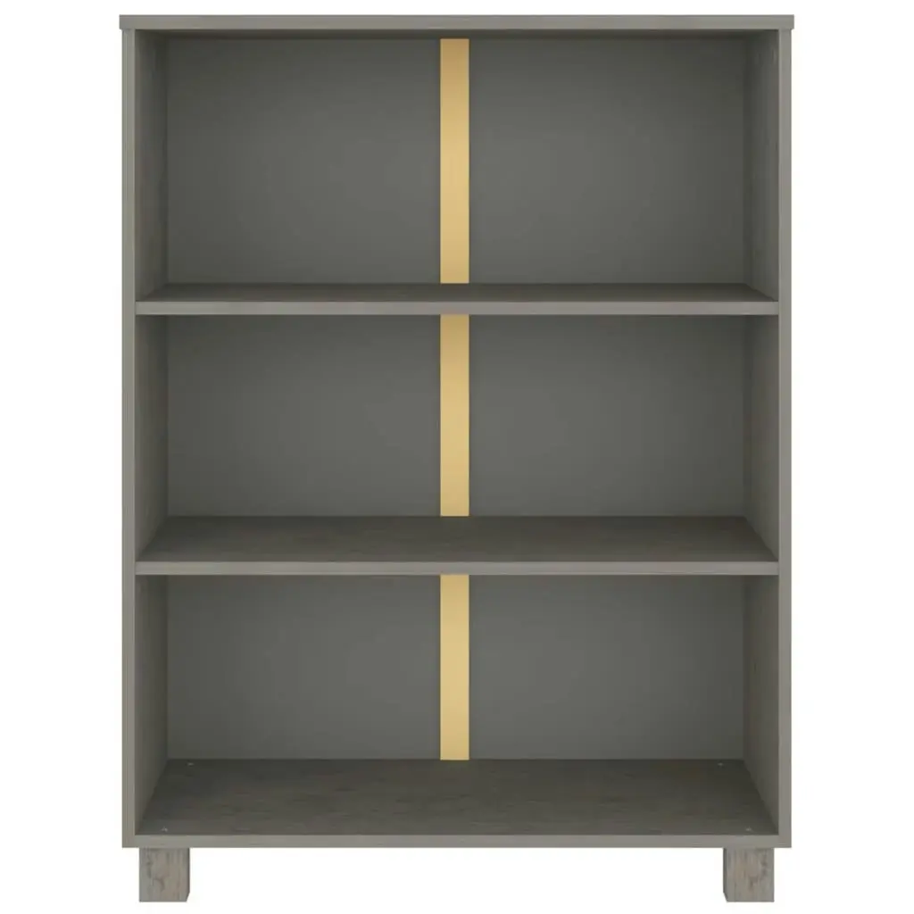 Book Cabinet "HAMAR" Light  Grey  85x35x112 cm Solid Wood Pine 340487