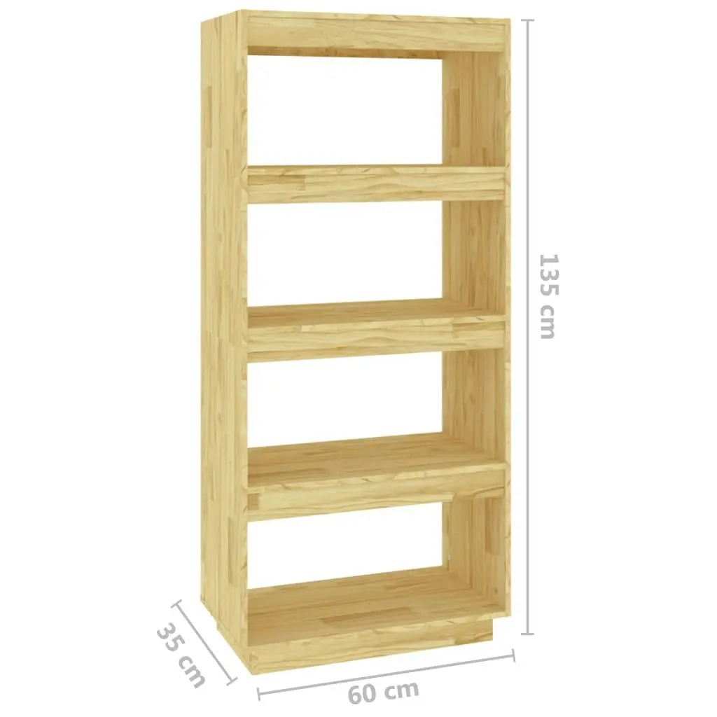 Book Cabinet/Room Divider 60x35x135 cm Solid Pinewood 810869