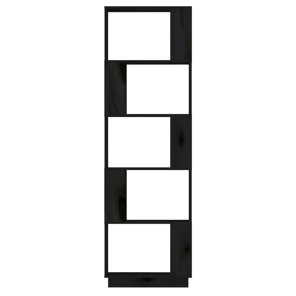 Book Cabinet/Room Divider Black 51x25x163.5 cm Solid Wood Pine 814048