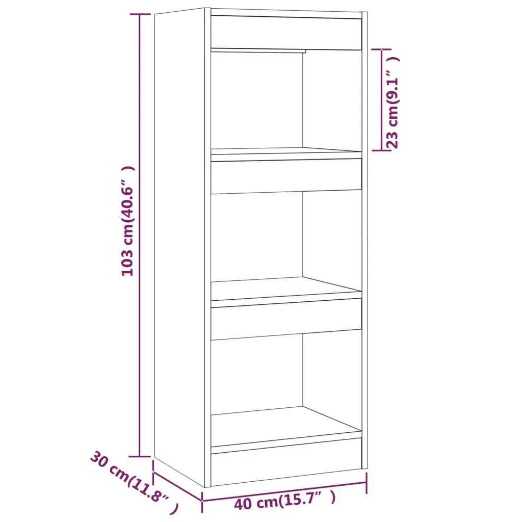 Book Cabinet/Room Divider Black 40x30x103 cm Engineered Wood 811611