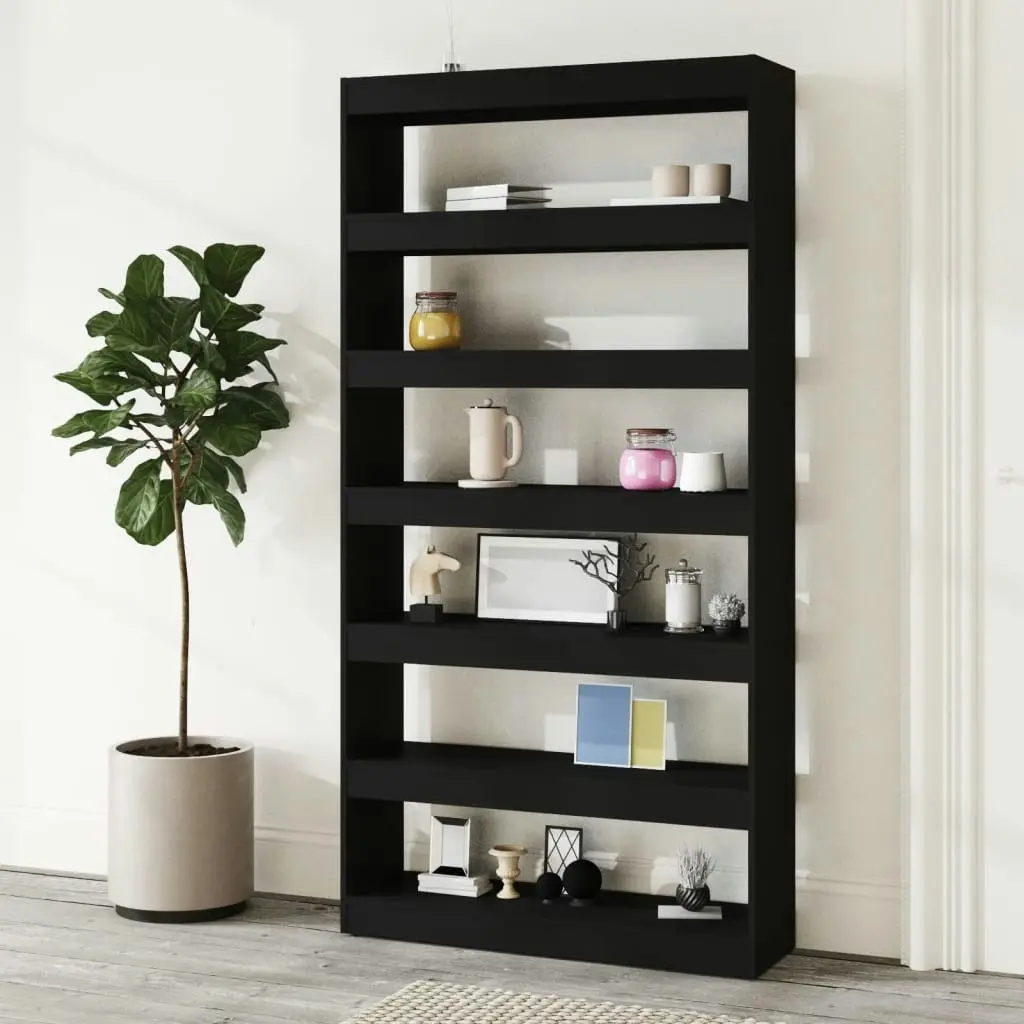 Book Cabinet/Room Divider Black 100x30x198 cm Engineered wood 811773