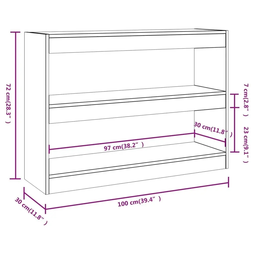 Book Cabinet/Room Divider Black 100x30x72 cm 811737