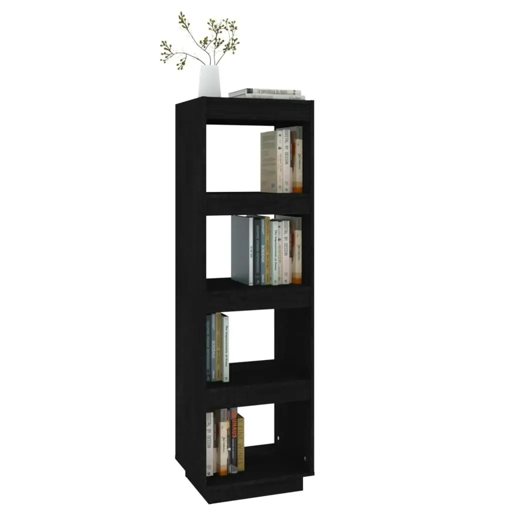 Book Cabinet/Room Divider Black 40x35x135 cm Solid Pinewood 810853