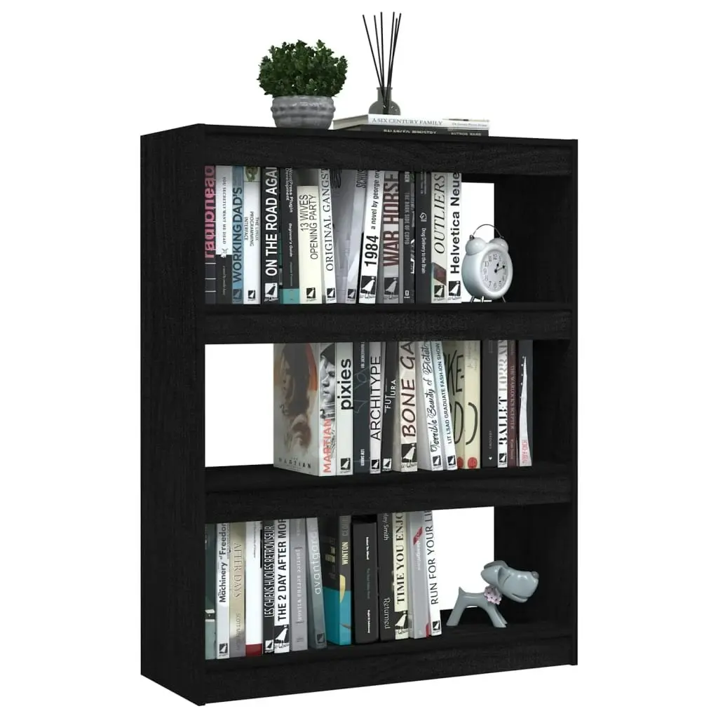 Book Cabinet/Room Divider Black 100x30x103 cm Solid Pinewood 808217