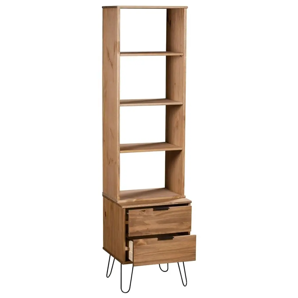 Book Cabinet "New York" Light Wood Solid Pine Wood 321140