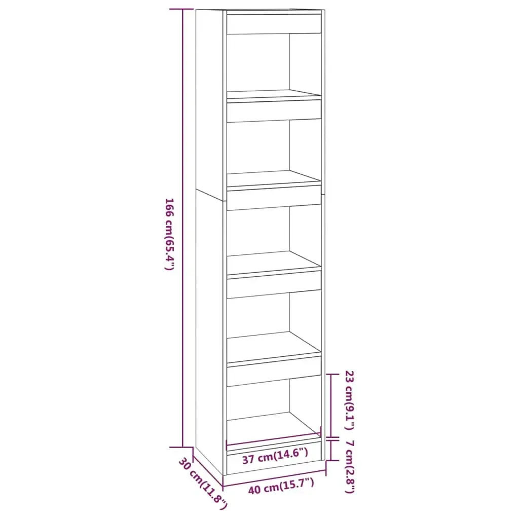 Book Cabinet/Room Divider Black 40x30x166 cm 811629