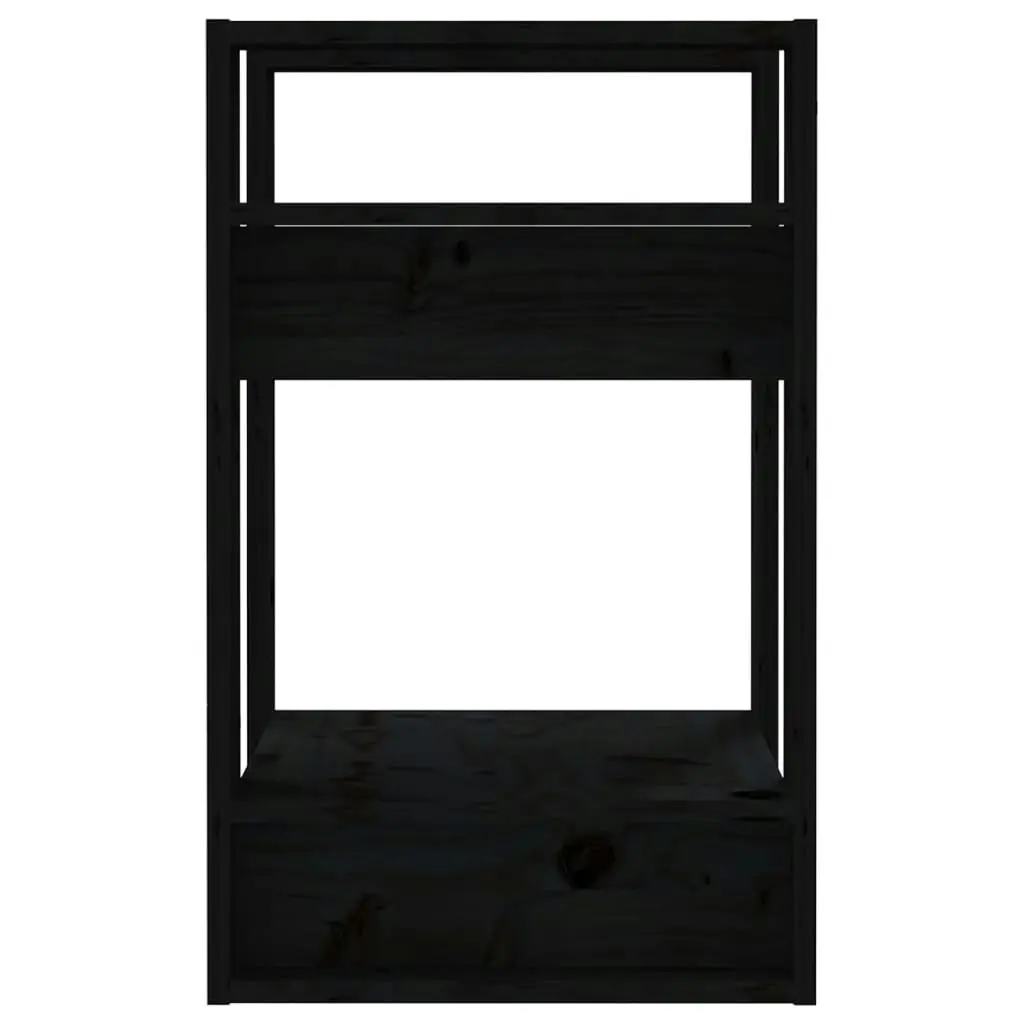 Book Cabinet/Room Divider Black 41x35x57 cm Solid Wood Pine 813858