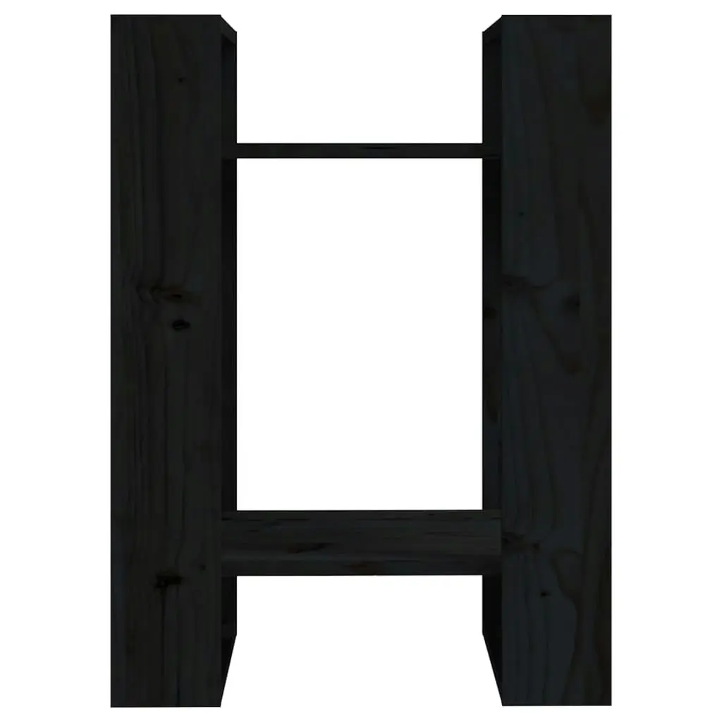 Book Cabinet/Room Divider Black 41x35x57 cm Solid Wood Pine 813858