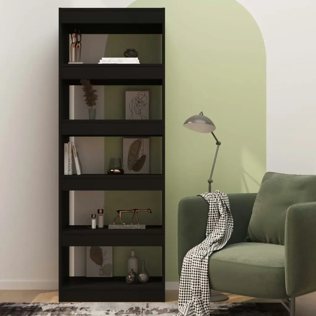 Book Cabinet/Room Divider Black 60x30x166 cm Engineered Wood 811674