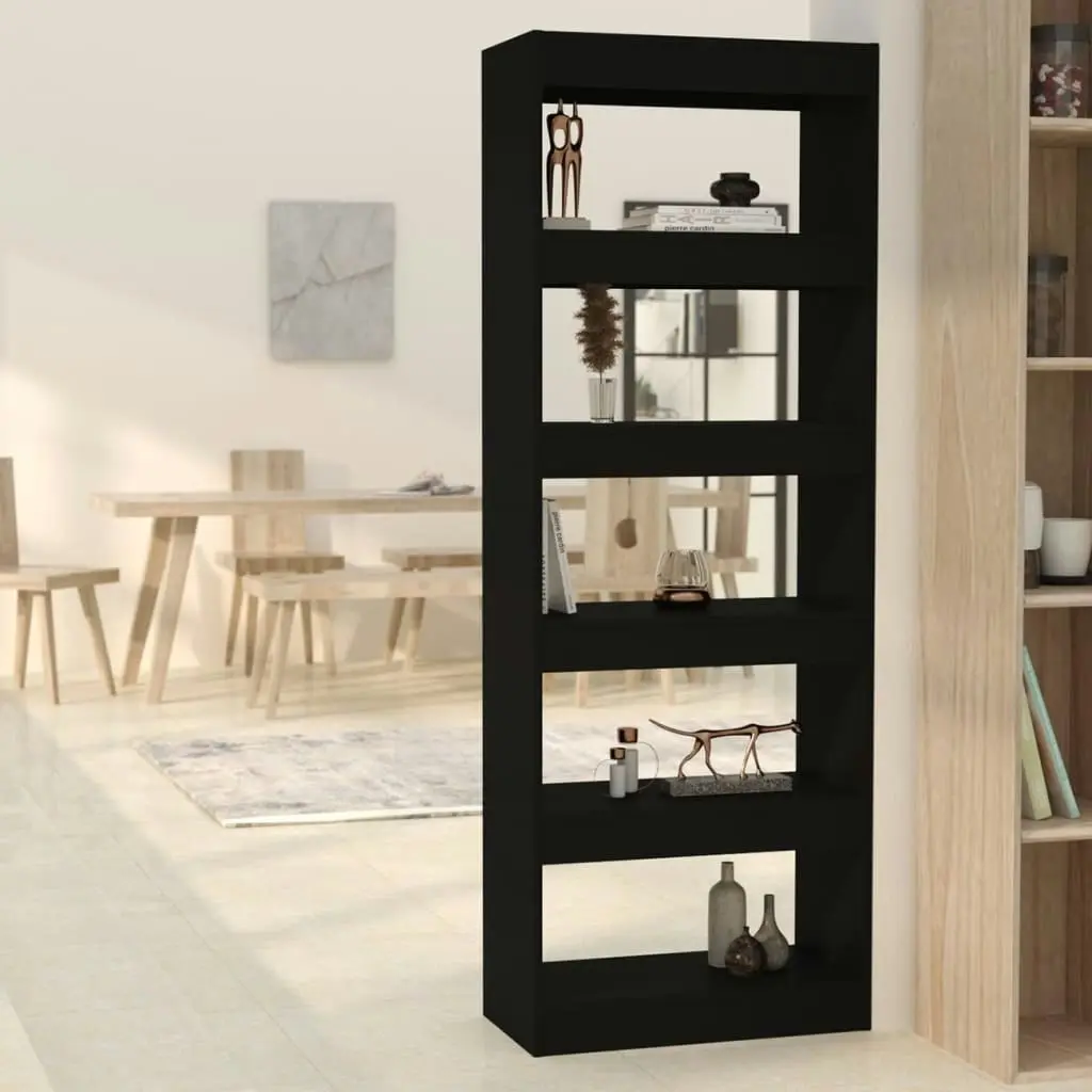 Book Cabinet/Room Divider Black 60x30x166 cm Engineered Wood 811674