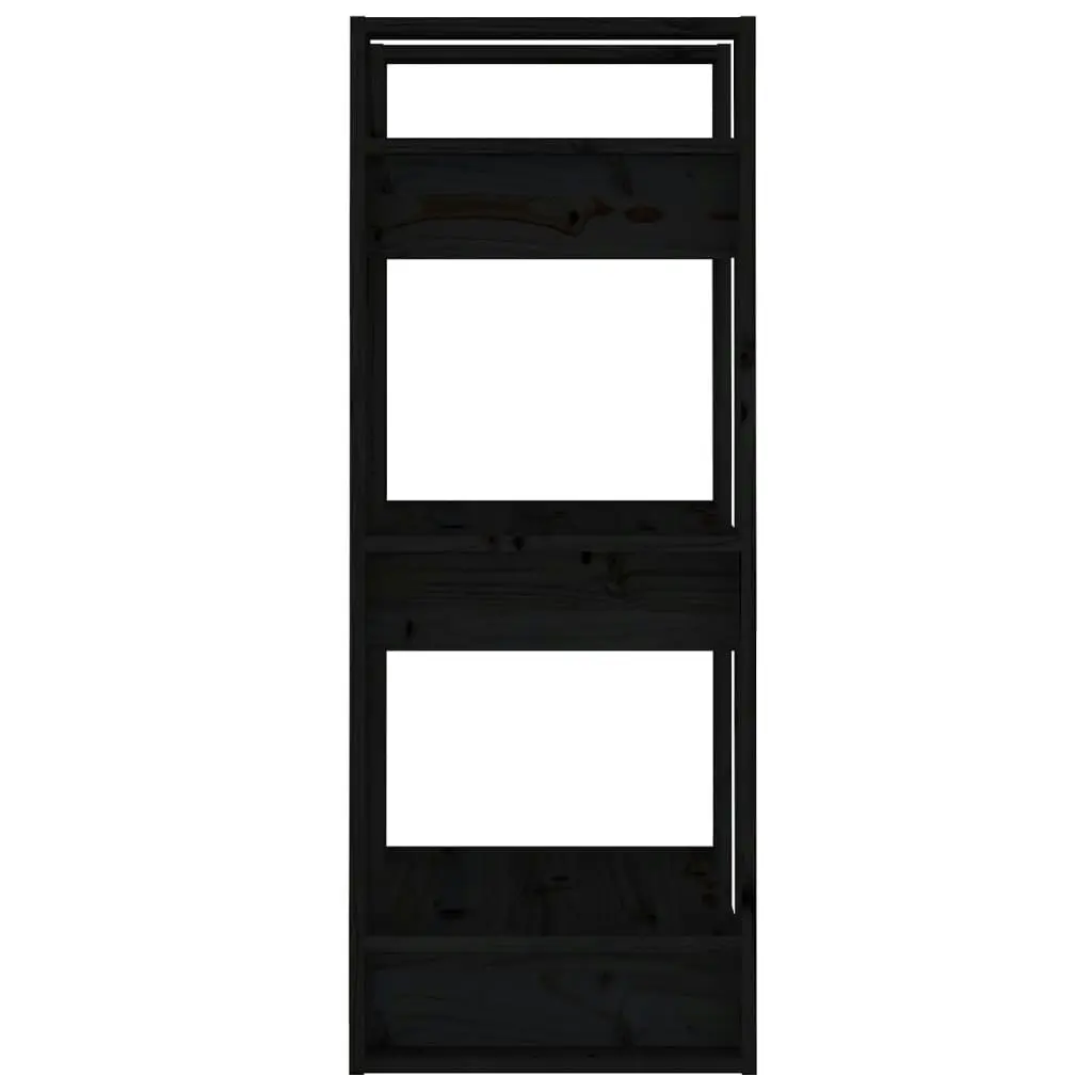 Book Cabinet/Room Divider Black 41x35x91 cm Solid Wood Pine 813863