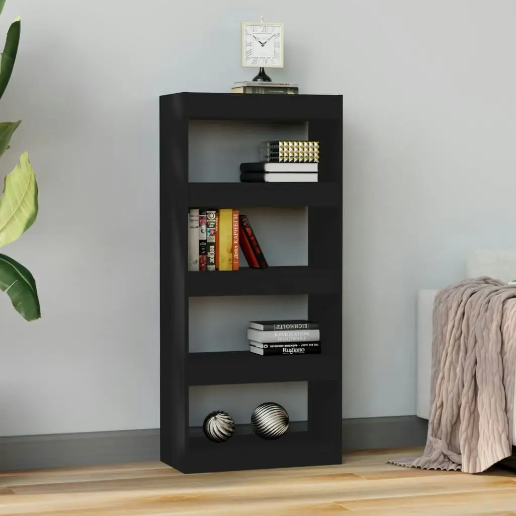 Book Cabinet/Room Divider Black 60x30x135 cm Engineered Wood 811665