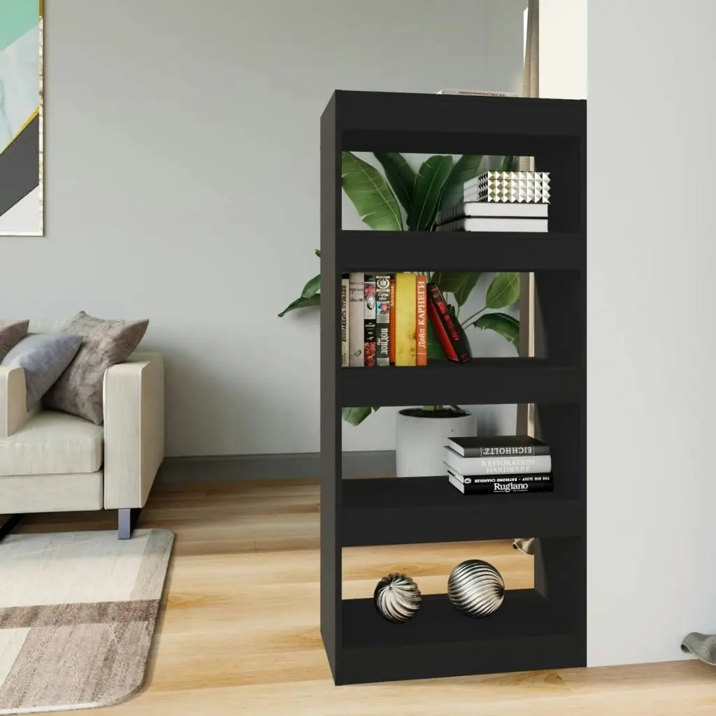 Book Cabinet/Room Divider Black 60x30x135 cm Engineered Wood 811665