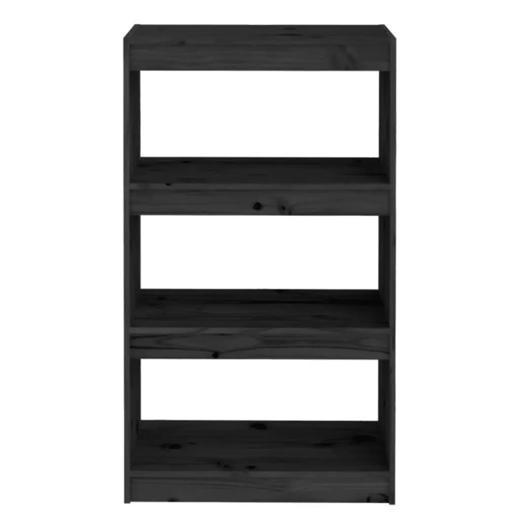 Book Cabinet/Room Divider Black 60x30x103.5 cm Solid Wood Pine 808167