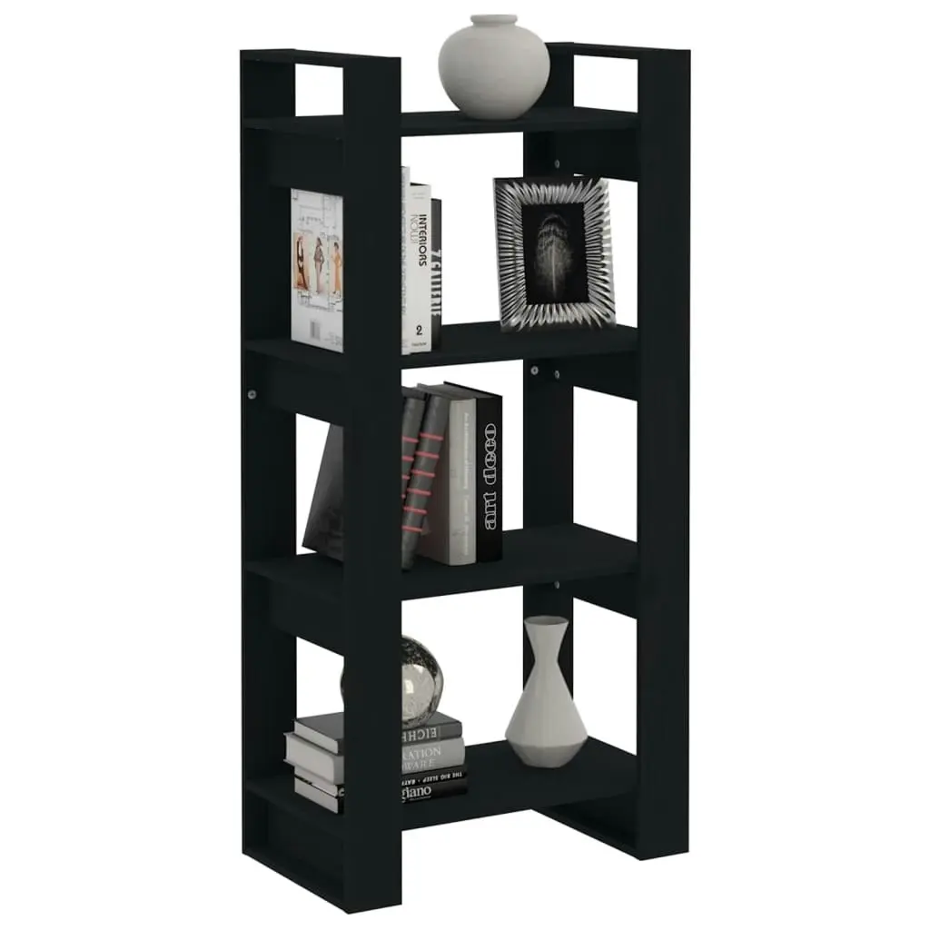 Book Cabinet/Room Divider Black 60x35x125 cm Solid Wood 813888