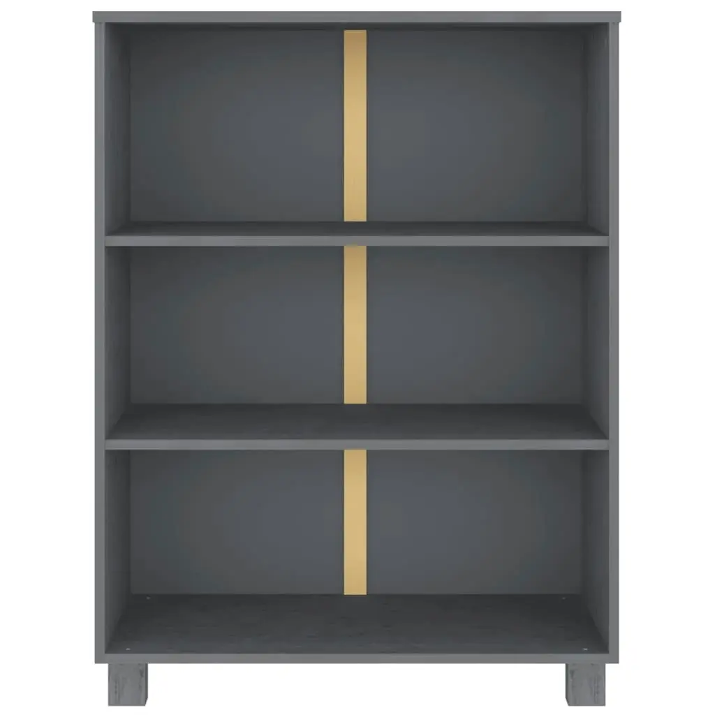 Book Cabinet "HAMAR" Dark Grey  85x35x112 cm Solid Wood Pine 340486