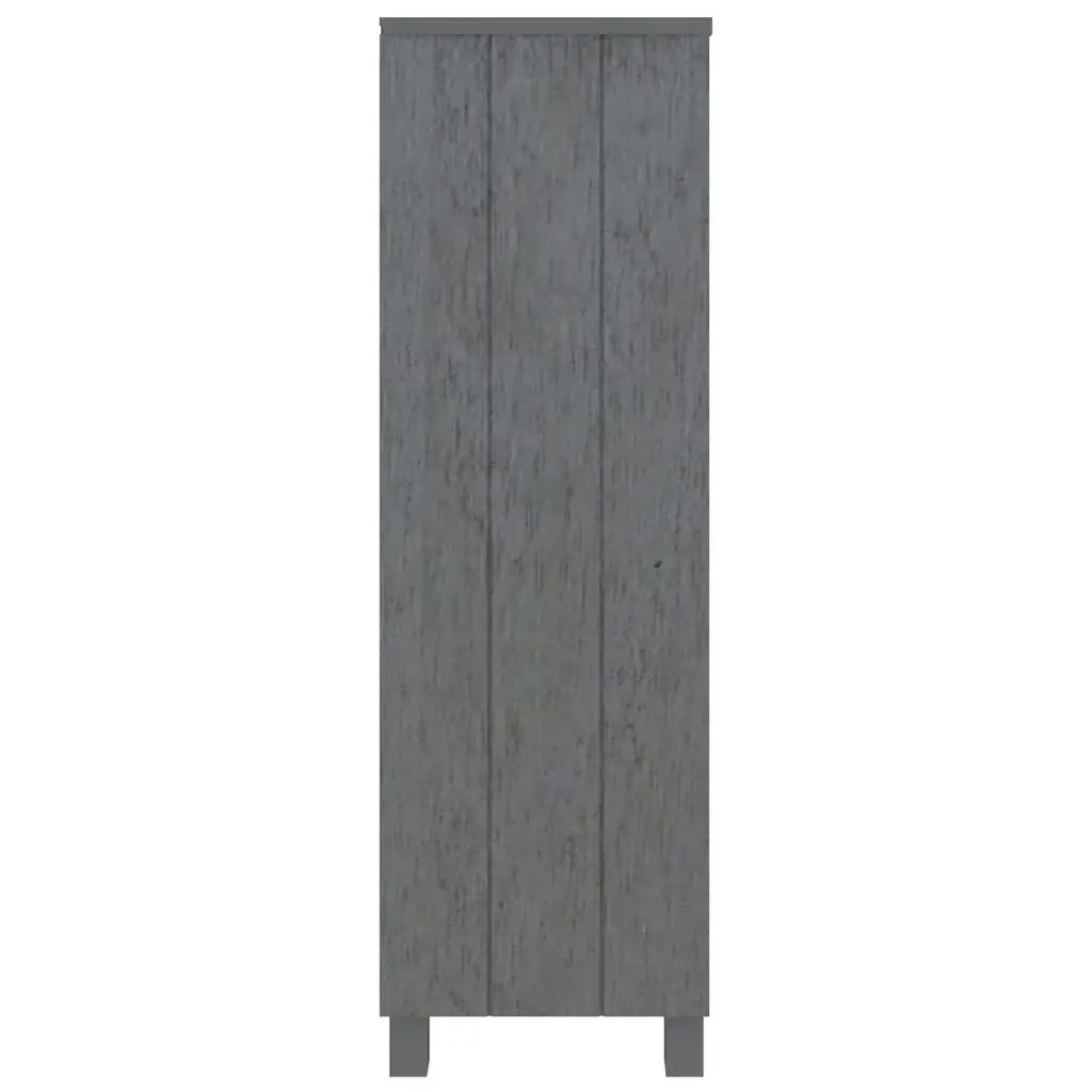 Book Cabinet "HAMAR" Dark Grey  85x35x112 cm Solid Wood Pine 340486