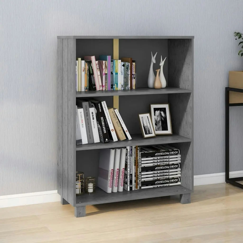 Book Cabinet "HAMAR" Dark Grey  85x35x112 cm Solid Wood Pine 340486