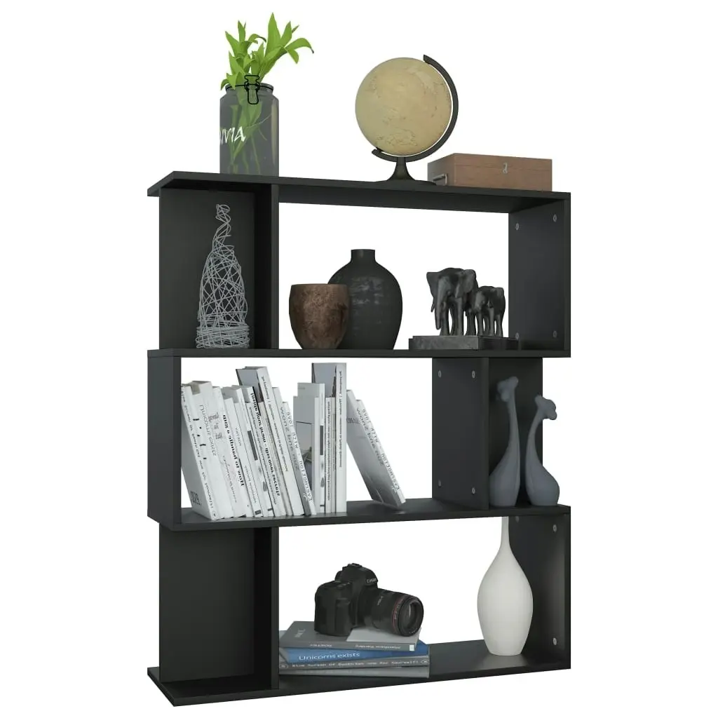 Book Cabinet/Room Divider Black 80x24x96 cm Engineered Wood 800082