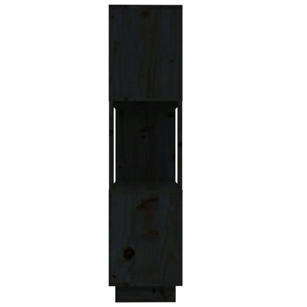 Book Cabinet/Room Divider Black 80x25x101 cm Solid Wood Pine 814058