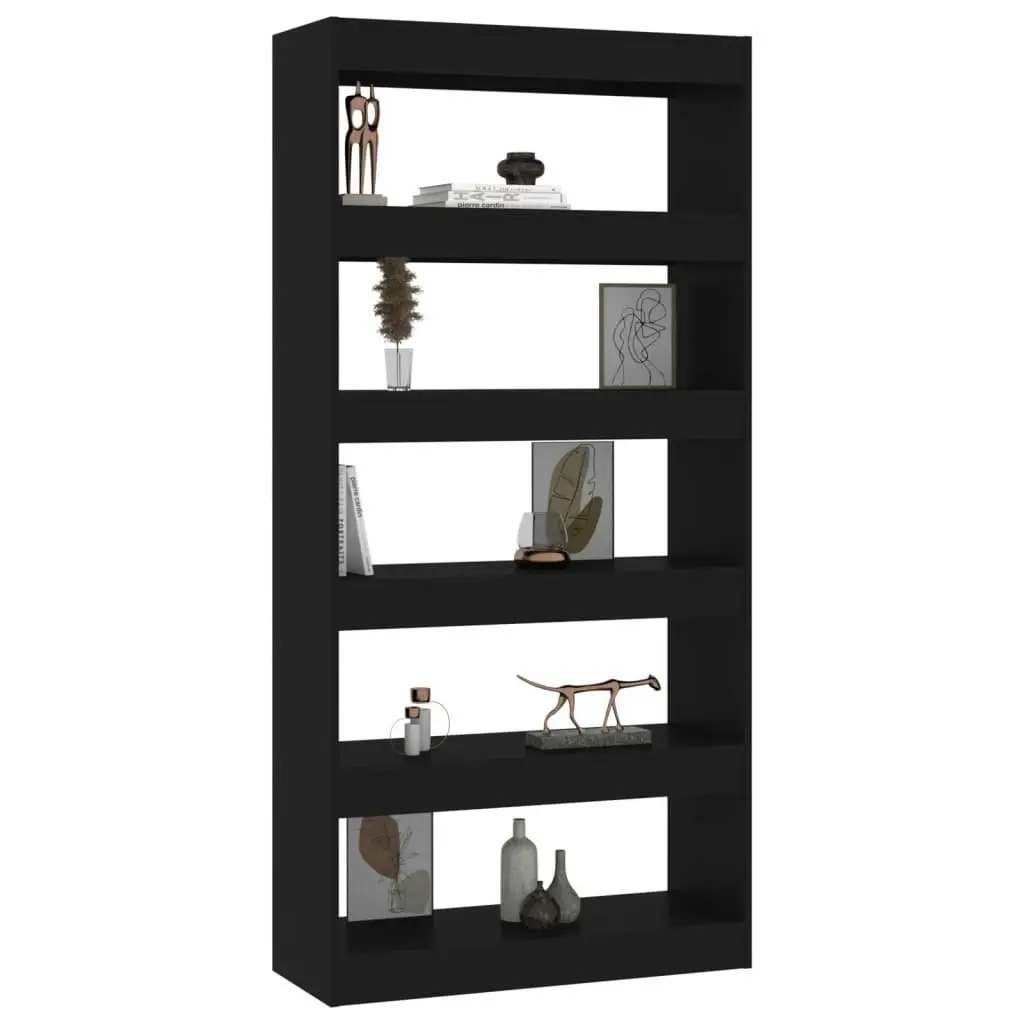 Book Cabinet/Room Divider Black 80x30x166 cm Engineered Wood 811719