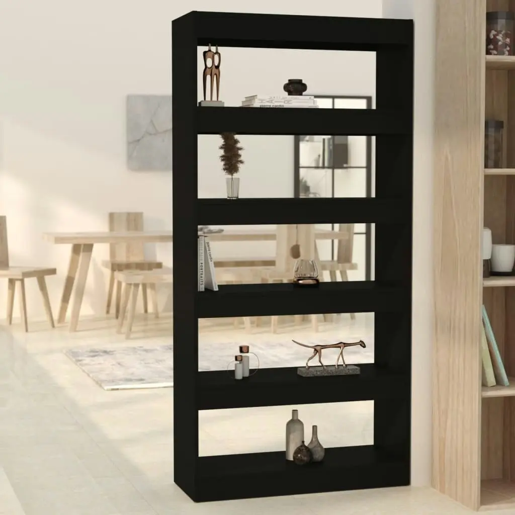 Book Cabinet/Room Divider Black 80x30x166 cm Engineered Wood 811719