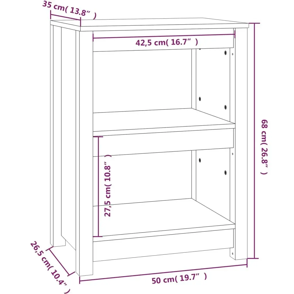 Book Cabinet 50x35x68 cm Solid Wood Pine 821699