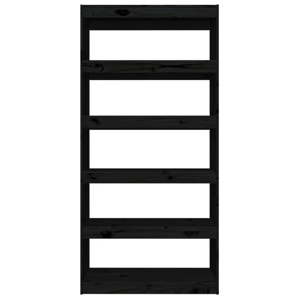 Book Cabinet/Room Divider Black 80x30x167.4 cm Solid Wood Pine 808202