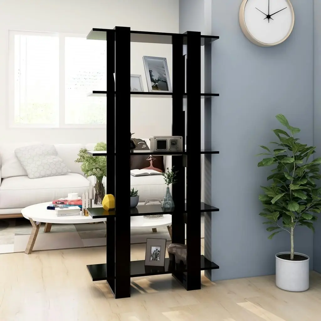 Book Cabinet/Room Divider Black 80x30x160 cm Engineered Wood 811566