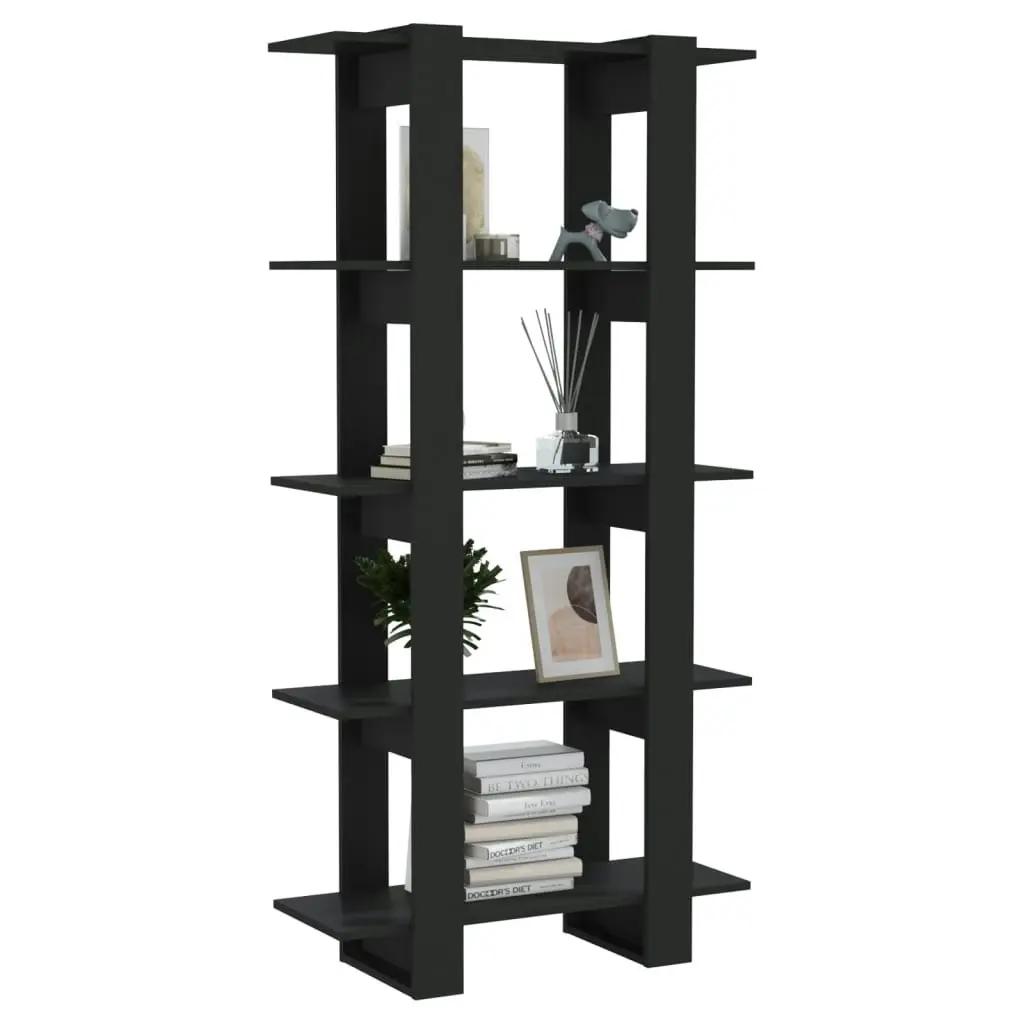 Book Cabinet/Room Divider Black 80x30x160 cm Engineered Wood 811566