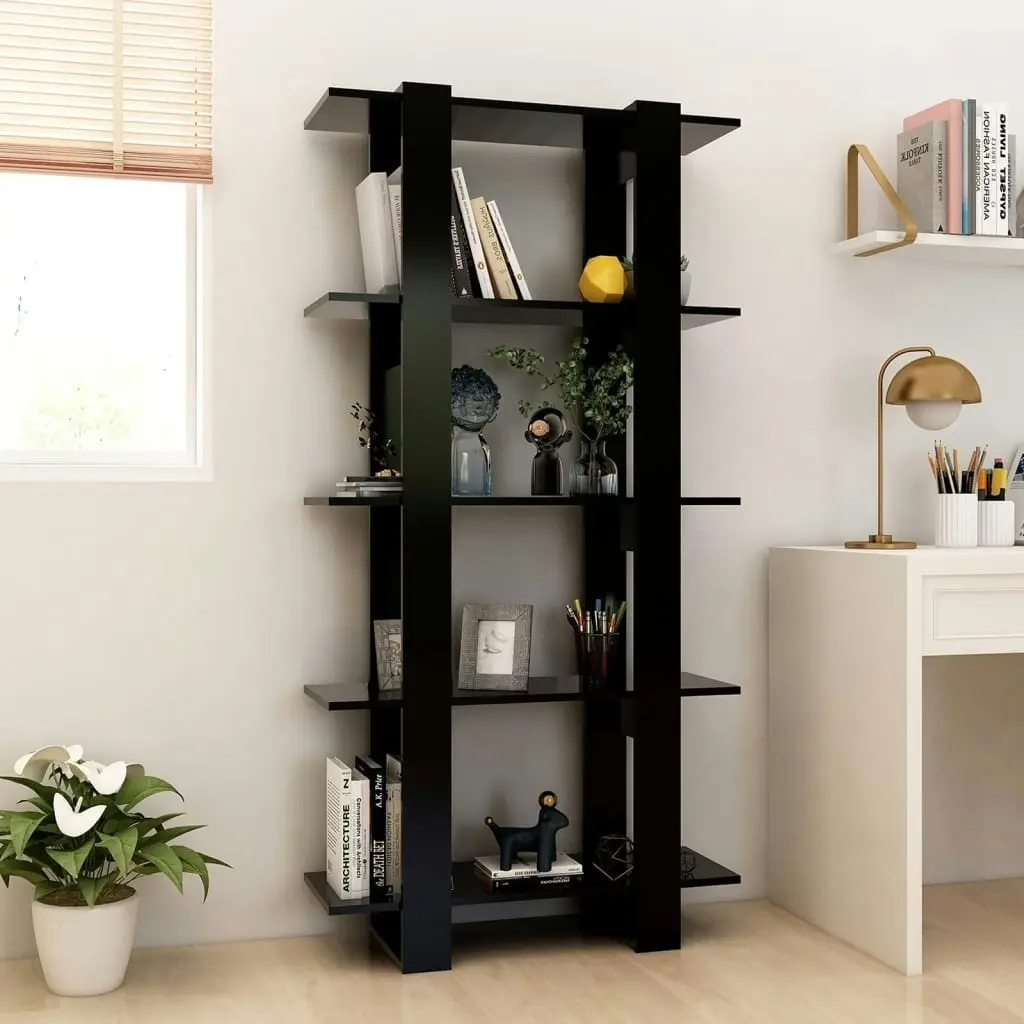 Book Cabinet/Room Divider Black 80x30x160 cm Engineered Wood 811566