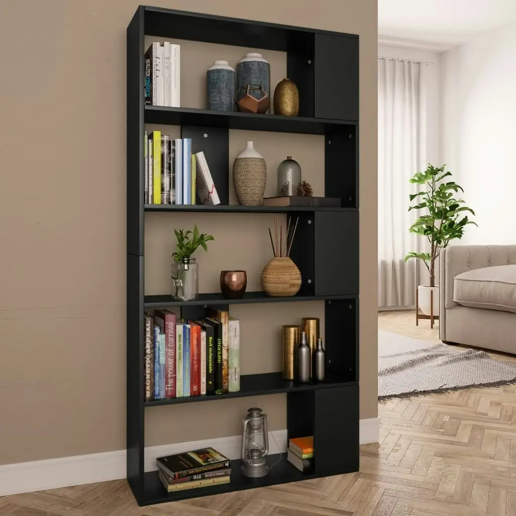 Book Cabinet/Room Divider Black 80x24x159 cm Engineered Wood 800100