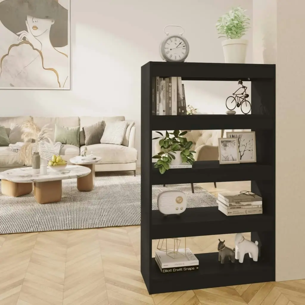 Book Cabinet/Room Divider Black 80x30x135 cm Engineered Wood 811710