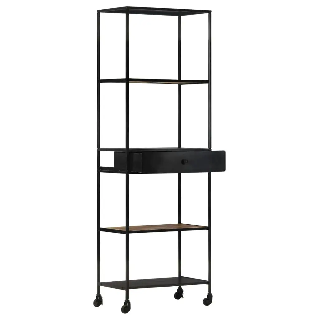 Book Cabinet 60x35x180 cm Rough Mango Wood & Iron 323735