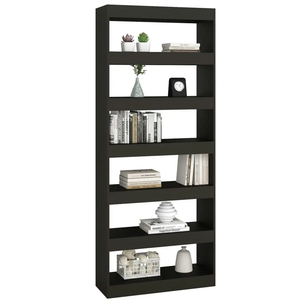 Book Cabinet/Room Divider Black 80x30x198 cm Engineered Wood 811728